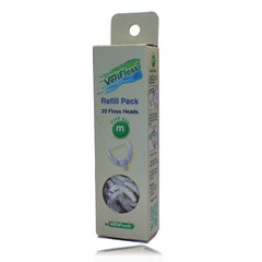 VeriFlosser Refill Size M – front view of swivel head floss replacement pack (20 heads)