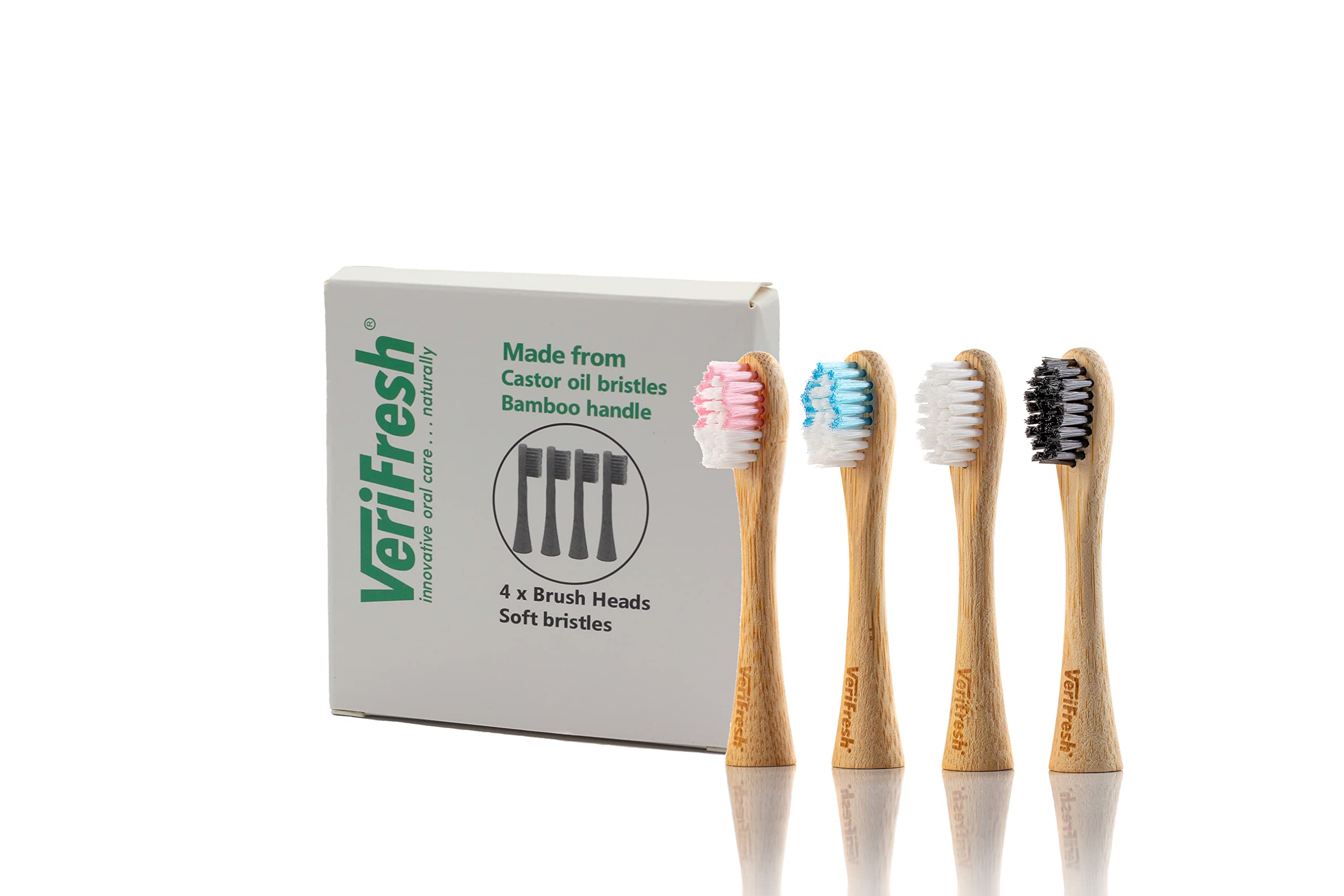 Replacement heads 4-pack for VeriFresh Bamboo Sonic Toothbrush