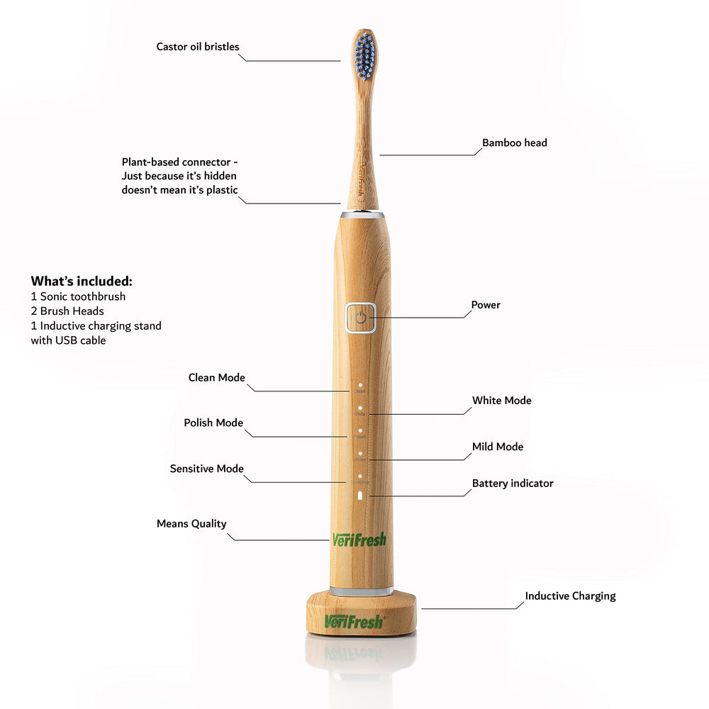 Close-up of bamboo brush head assembly showing natural materials