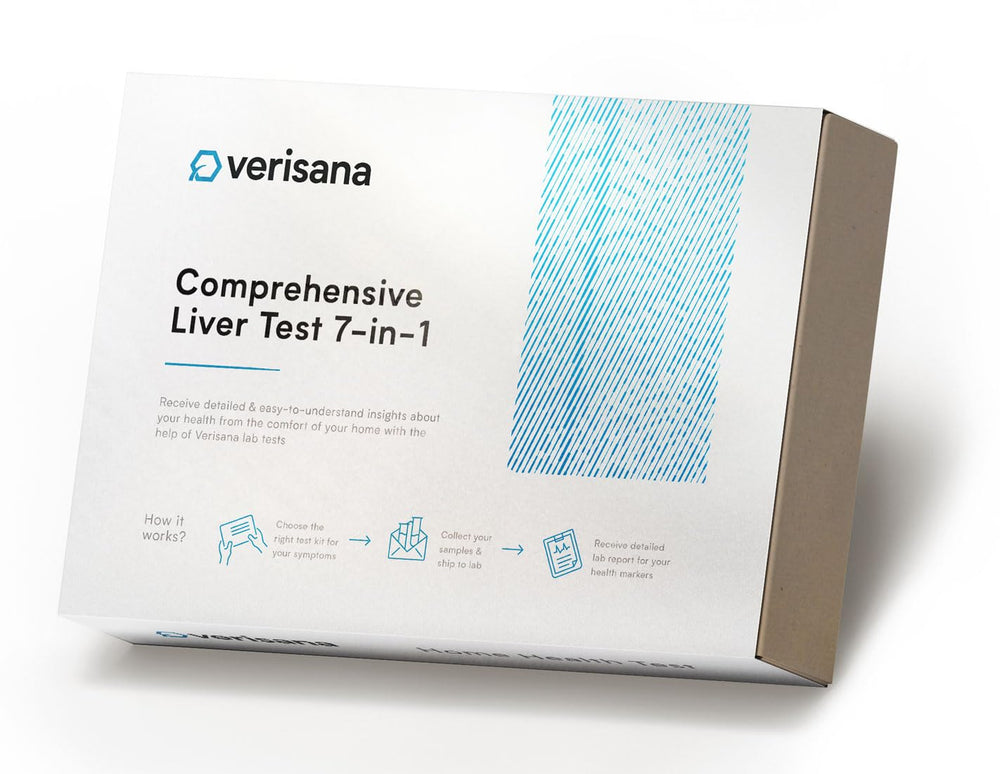 Verisana Liver Test at-home sample collection kit with instructions