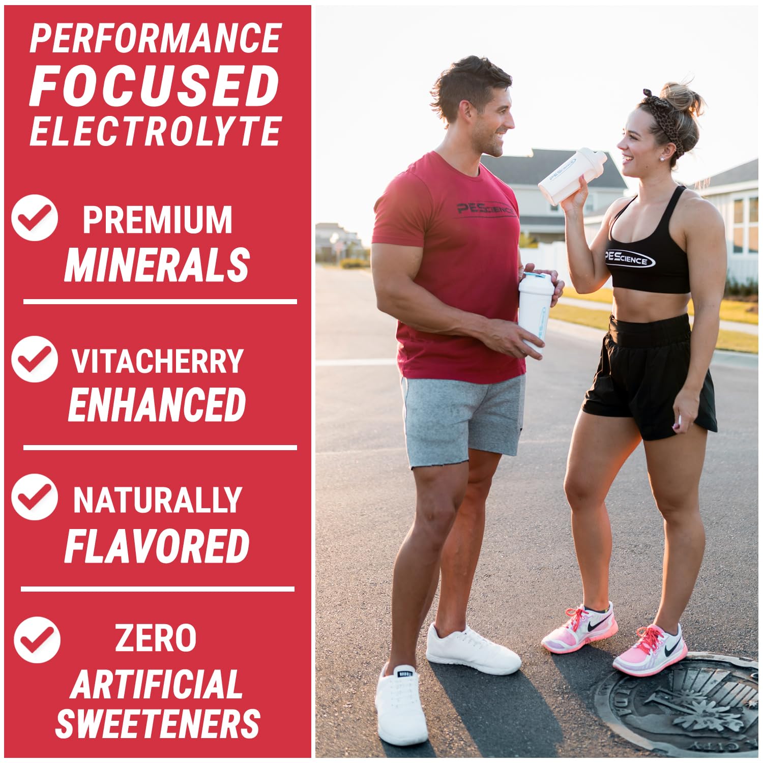 PEScience Versalyte powder dissolving in water for quick, on-the-go hydration.