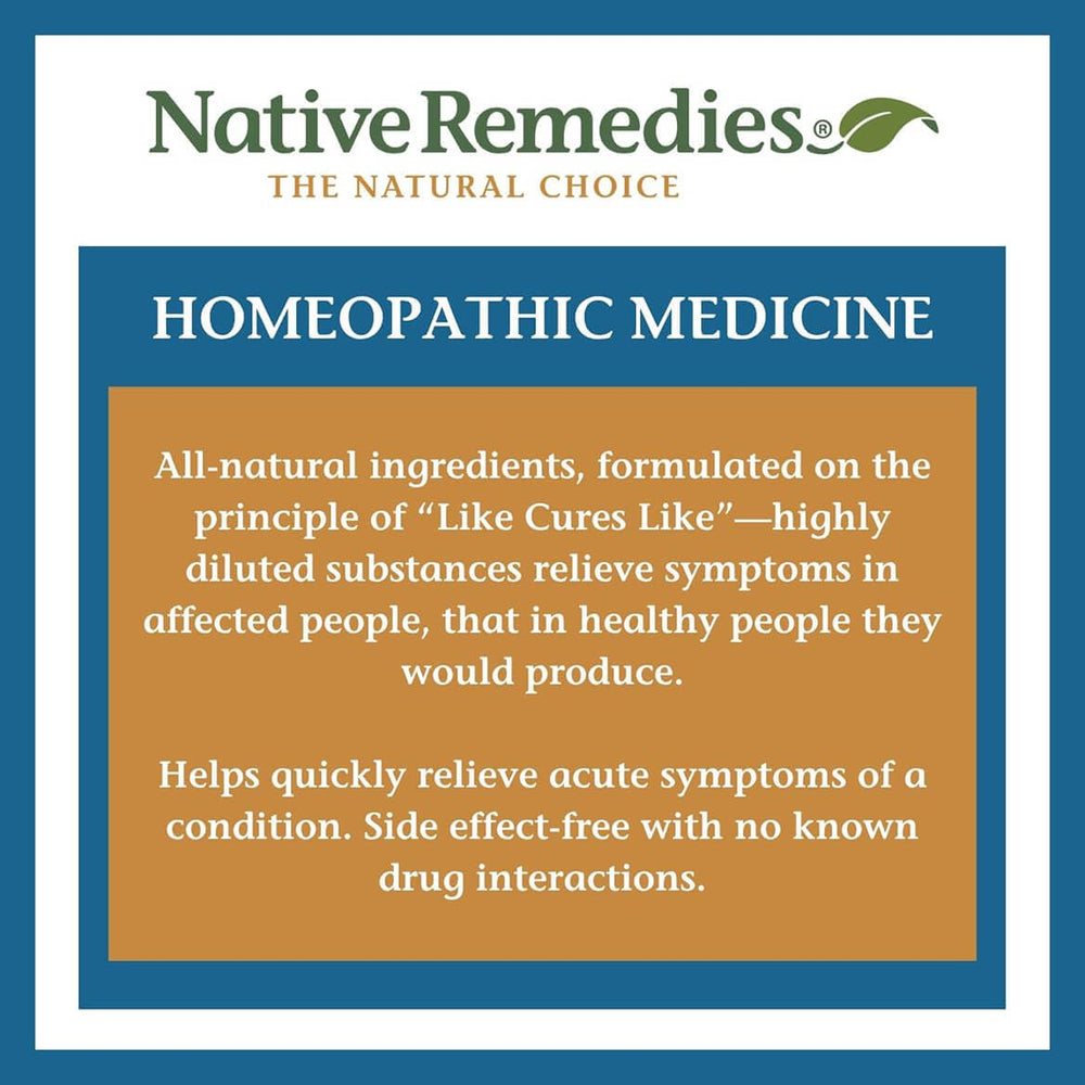 HPUS-listed ingredients graphic signifies vetted homeopathic components.