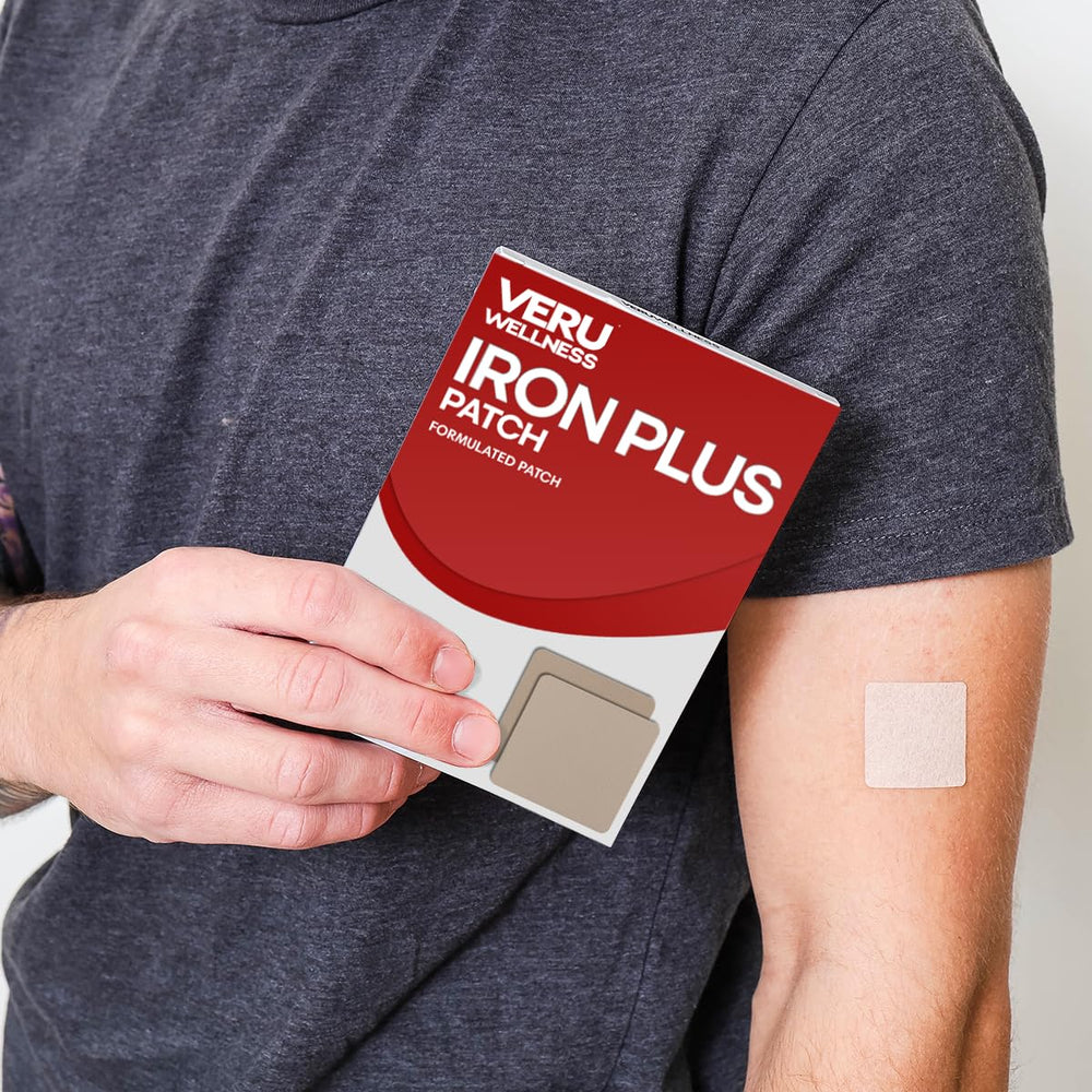Applied Iron Plus patch on shoulder area