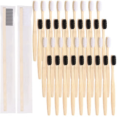 Vesici 200-piece bamboo toothbrushes set with individually wrapped packaging