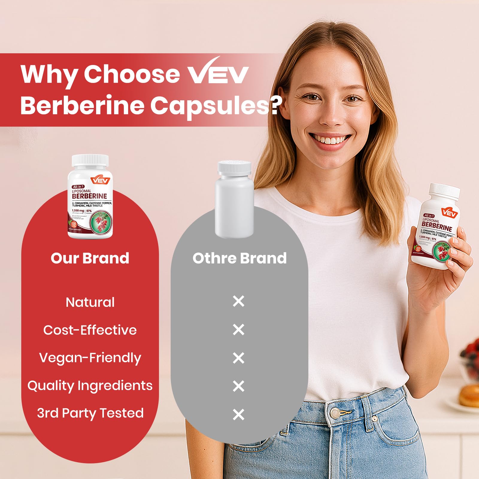 Lifestyle image showing health and wellness with VEV Berberine