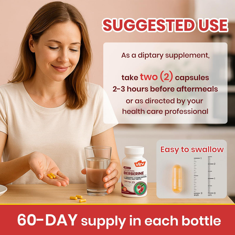 Vegan and Non-GMO certification icon on VEV Berberine label