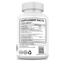 Bottle with glass of water highlighting easy-to-swallow capsules