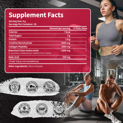 Unflavored creatine powder with scoop