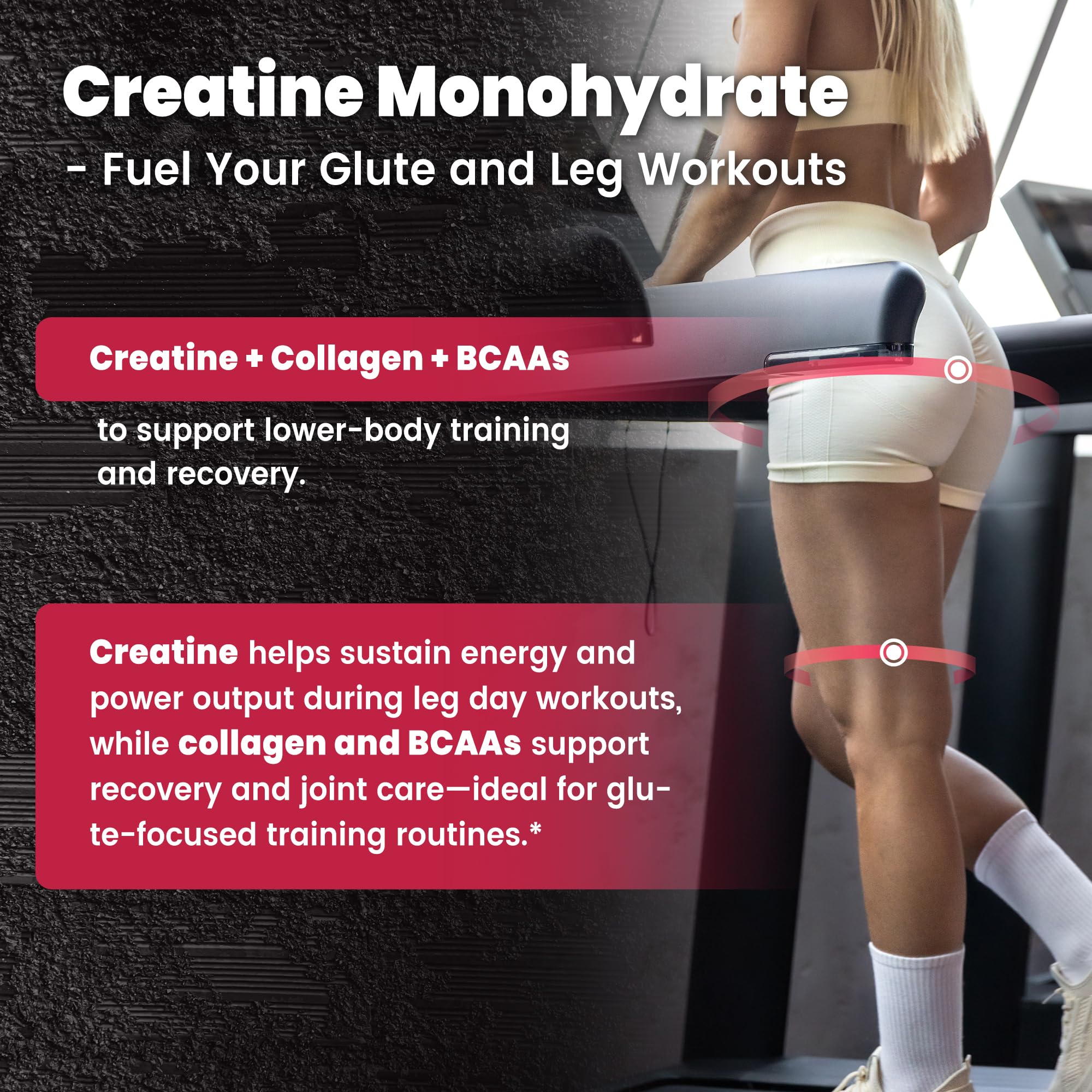 Unflavored creatine powder dissolving easily in liquid