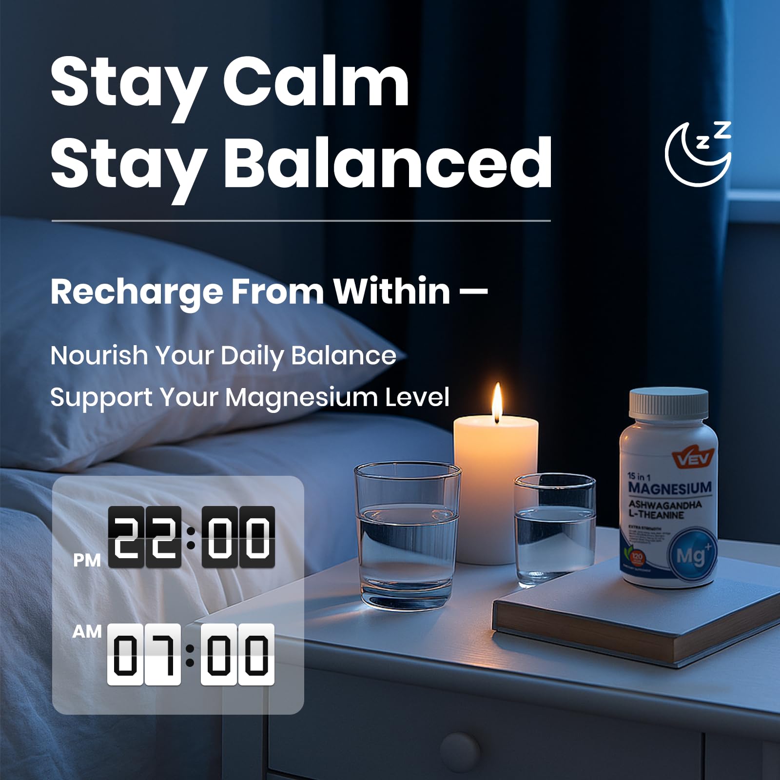 Woman relaxing at night representing restful sleep