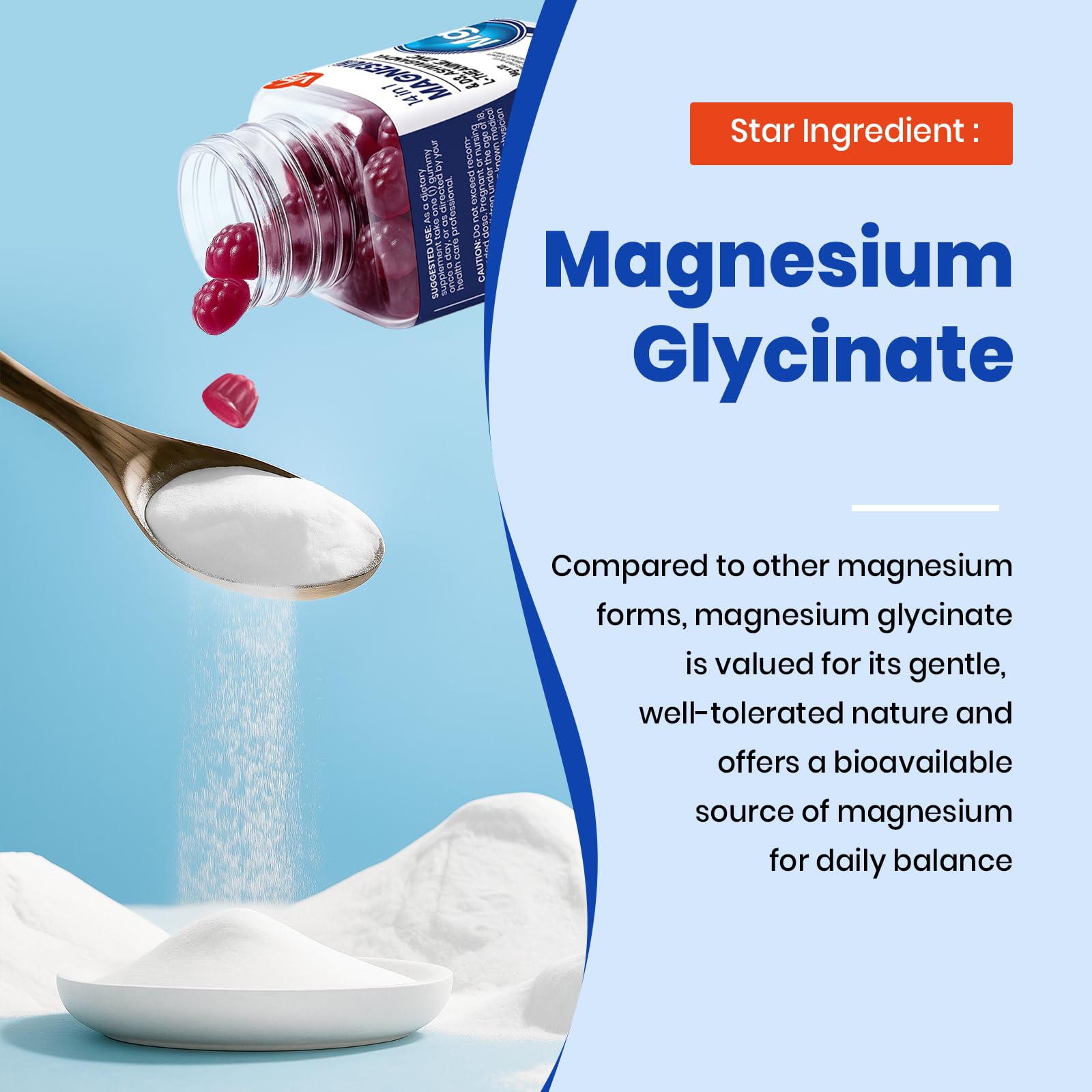 Ashwagandha and L-Theanine ingredients graphic with gummies