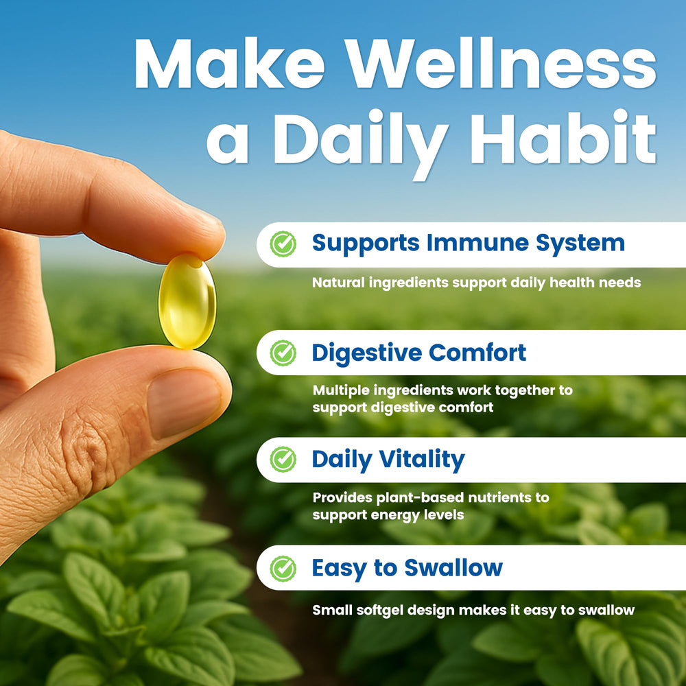 Opaque airtight packaging for VEV oregano oil softgels