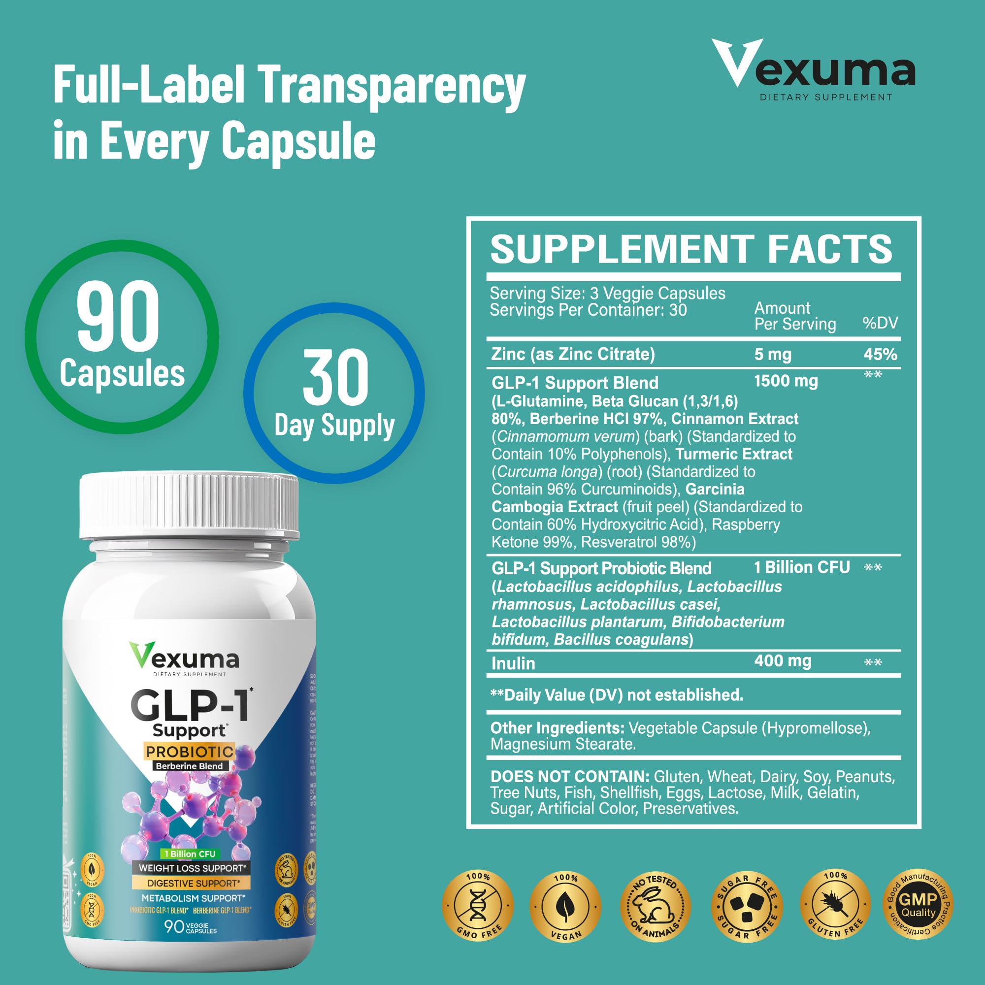 Digestive support concept with capsules and probiotics