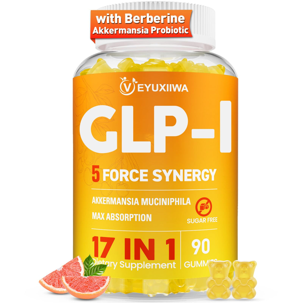 Veyuxiiwa GLP-l Gummies packaging shows sugar-free yuzu option for a healthy routine.