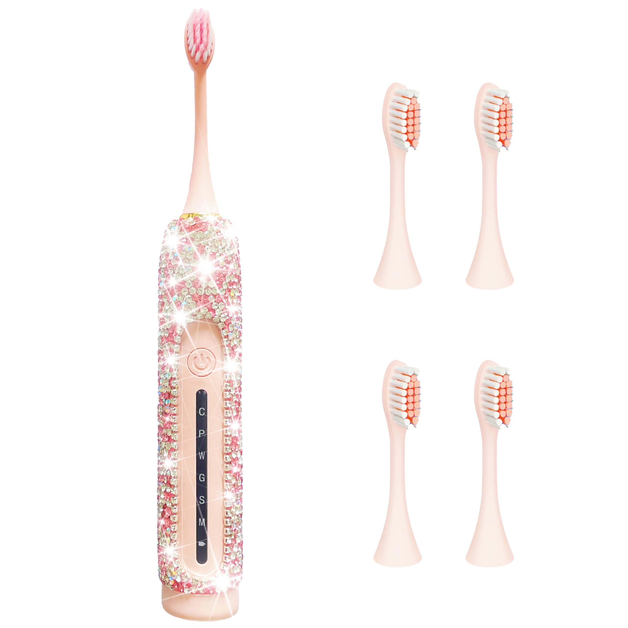 VFUIFRYI electric toothbrush pink bling handle close-up