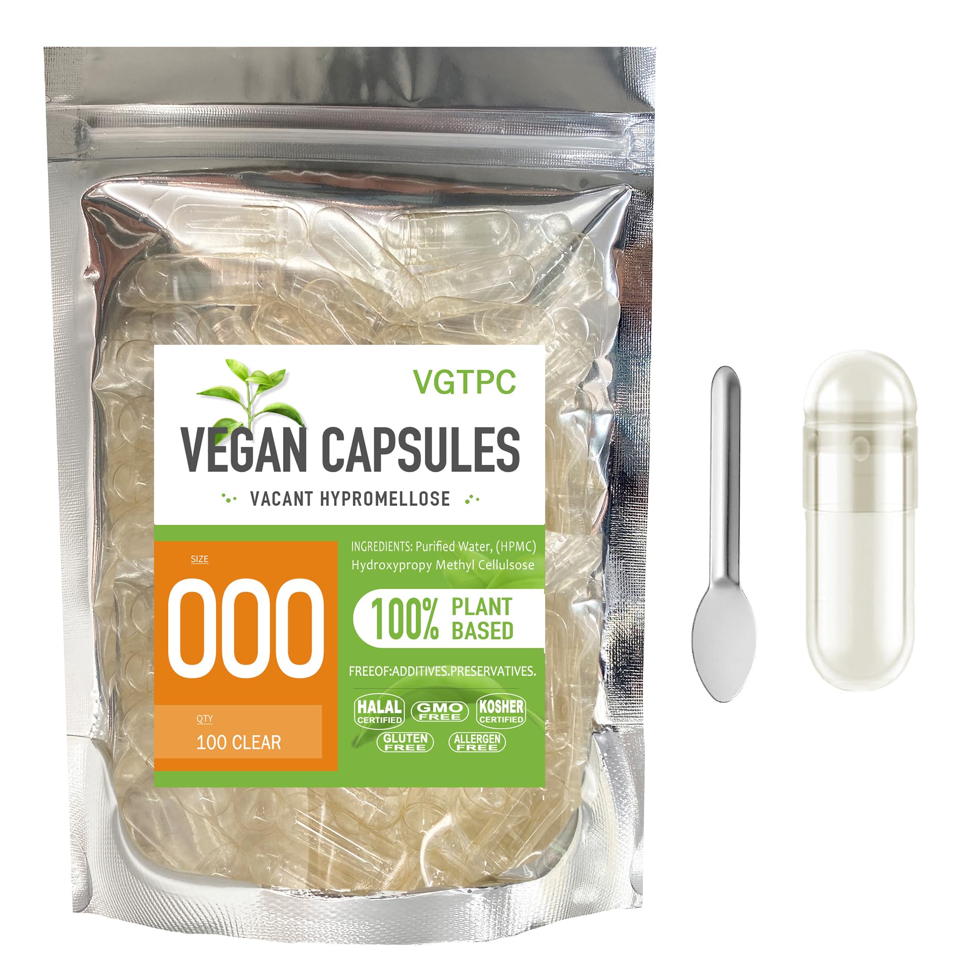 VGTPC size 000 empty vegetarian capsules - 100 count