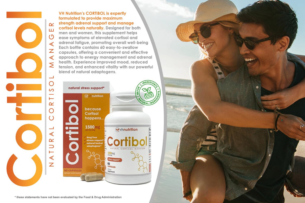 Front view of VH Nutrition CORTIBOL packaging