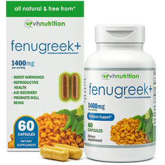 Bottle of VH Nutrition Fenugreek+ 60 capsules