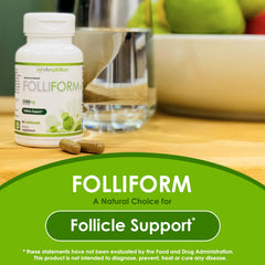 VH Nutrition FOLLIFORM label close-up shows natural ingredients for scalp health