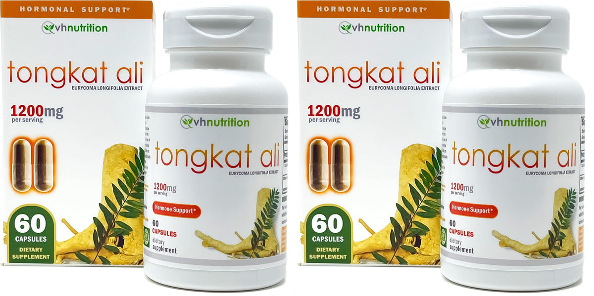 VH Nutrition Tongkat Ali extra-strength bottle for daily energy support.