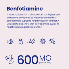 Benfotiamine 600mg supplement facts label