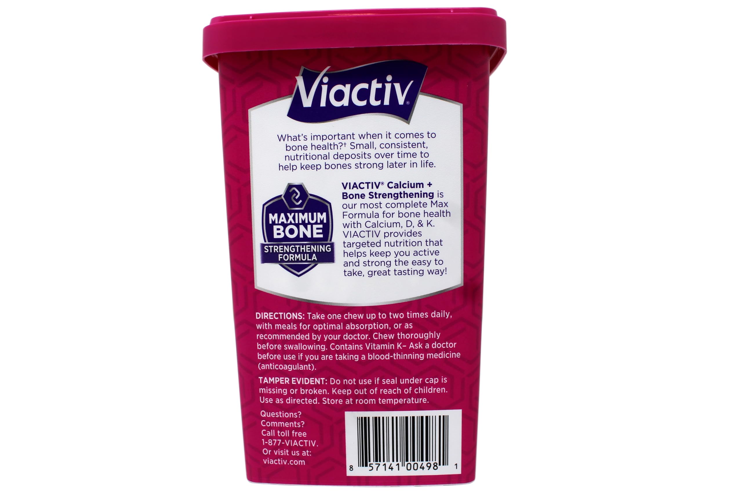 Close-up packaging of Viactiv Max Calcium + Vitamin D3 Soft Chews