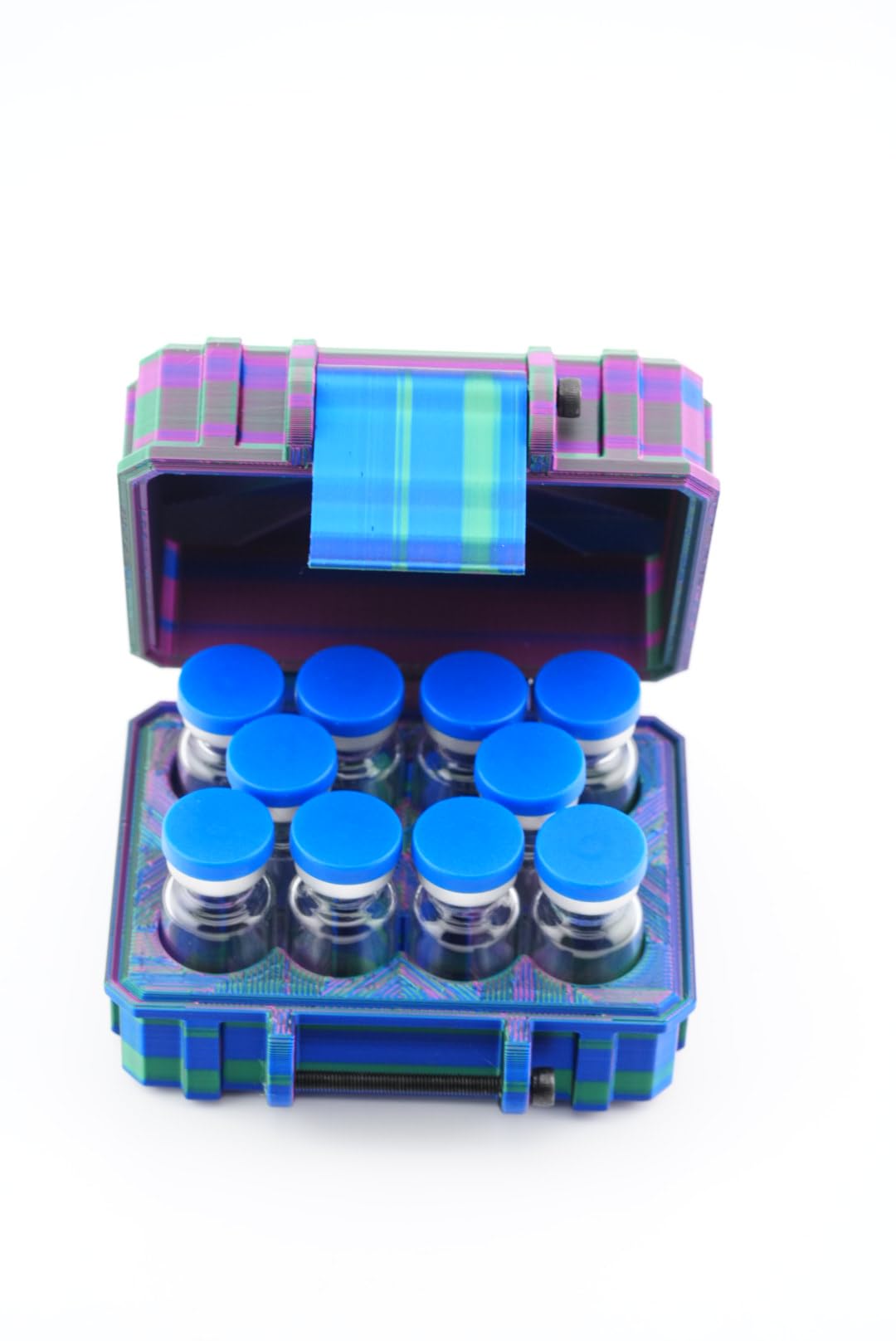 Case designed to hold multiple vial sizes securely