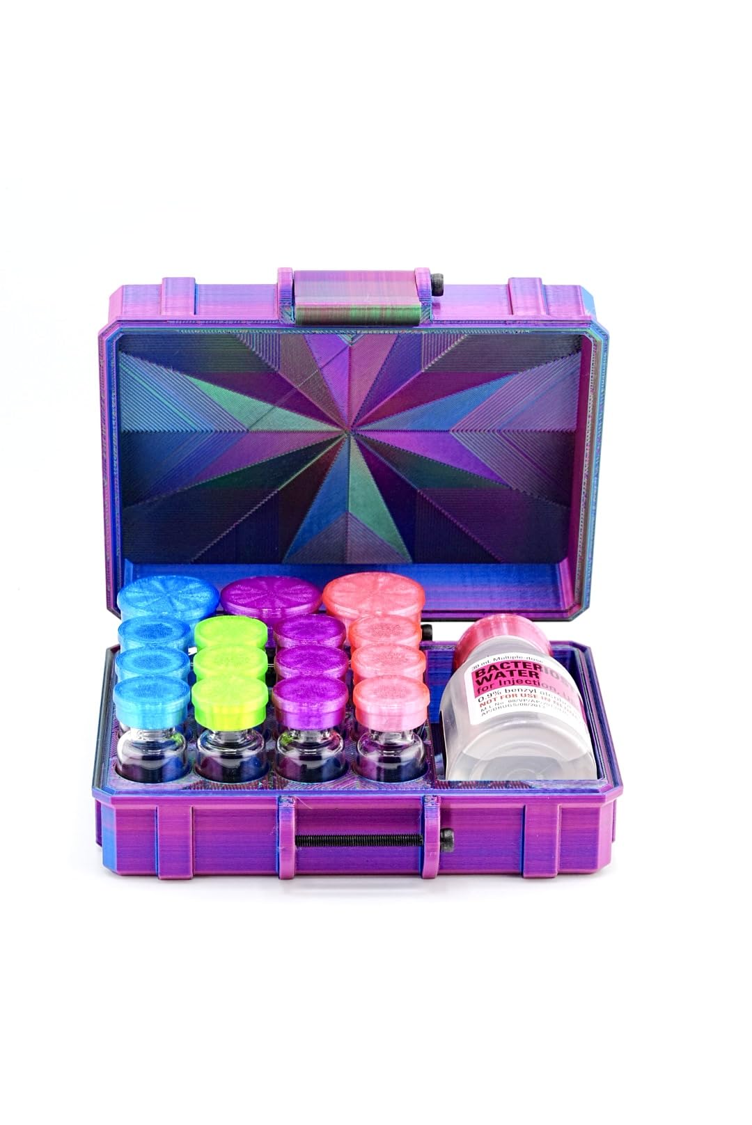 Exterior view of Vial Guard hard case in metallic finish