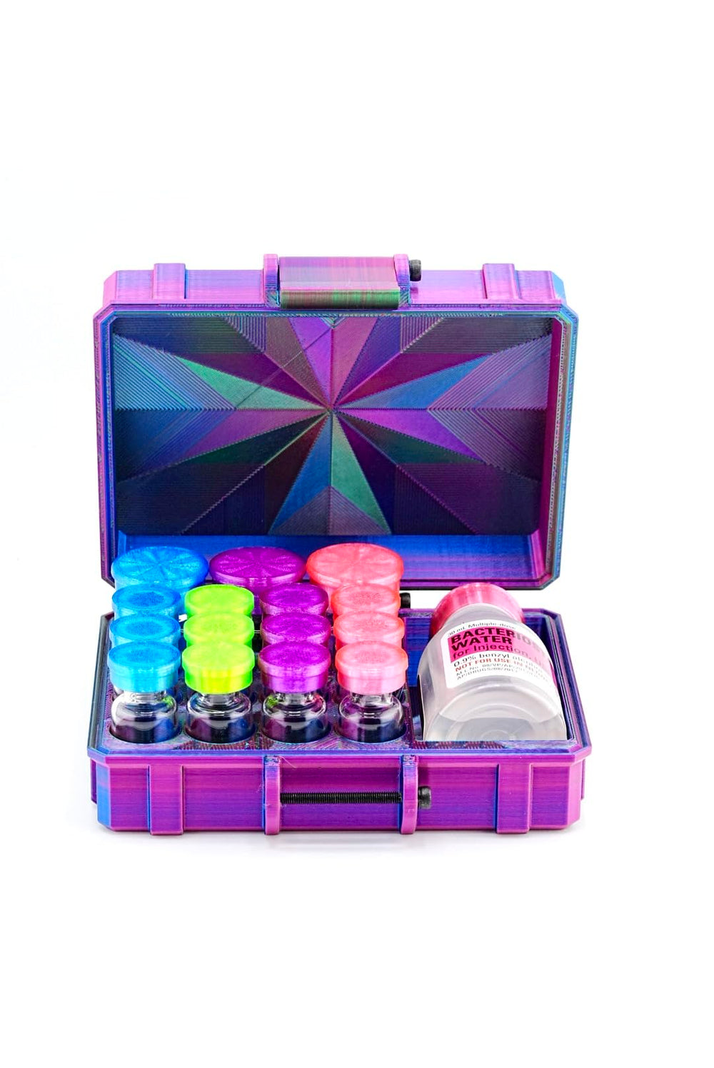 Exterior view of Vial Guard hard case in metallic finish