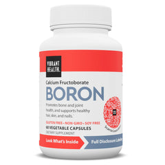 Vibrant Health Boron supplement bottle with 60 capsules