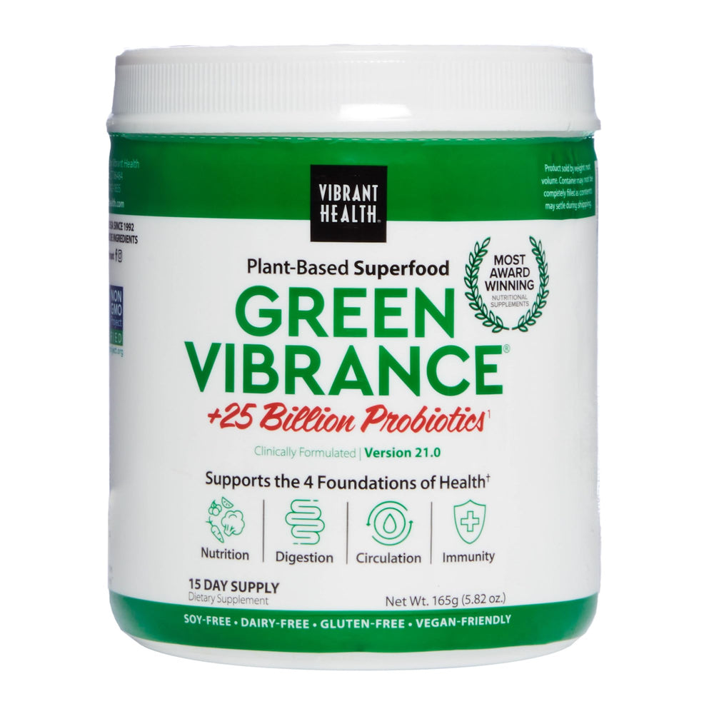 Vibrant Health Green Vibrance bottle and scoop