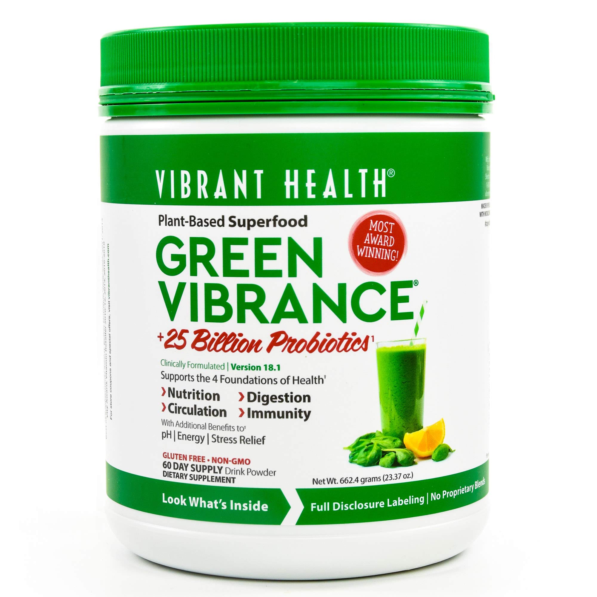Container of Vibrant Health Green Vibrance Powder 23.28 oz