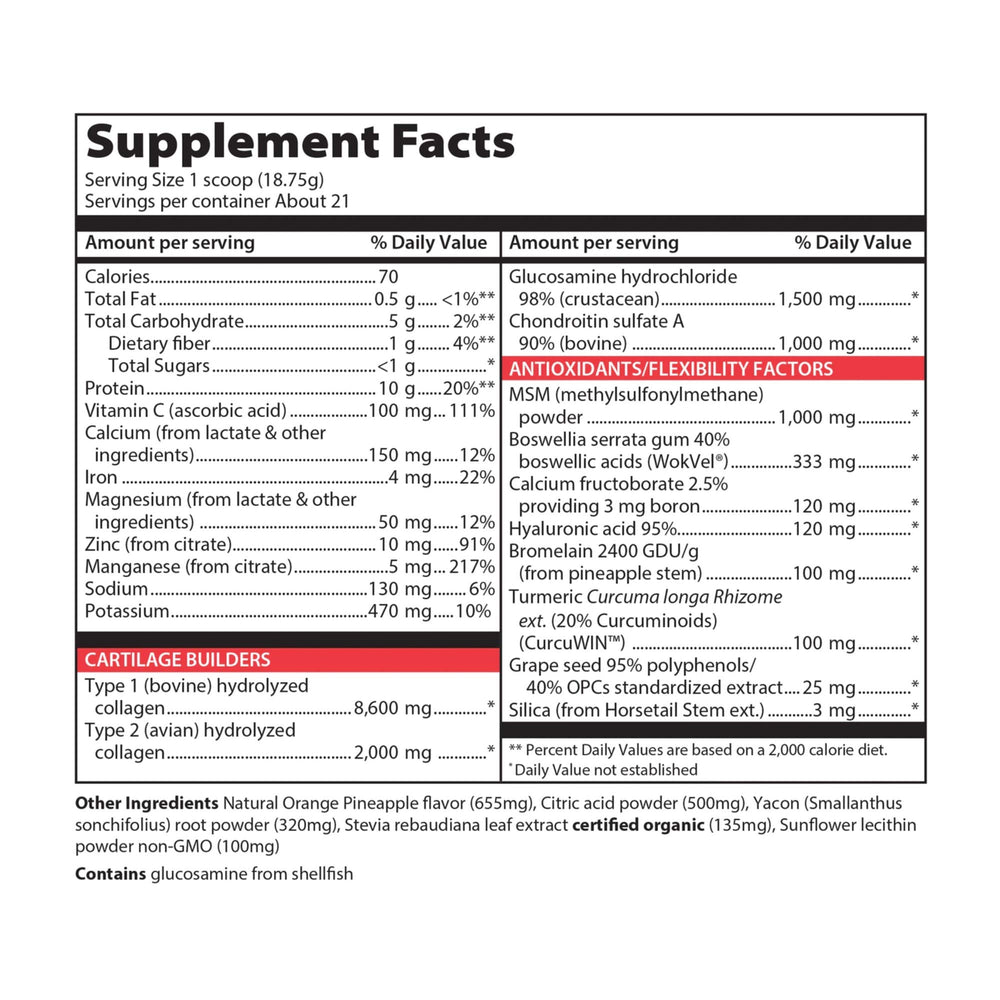 Product label highlighting ingredients and flavor