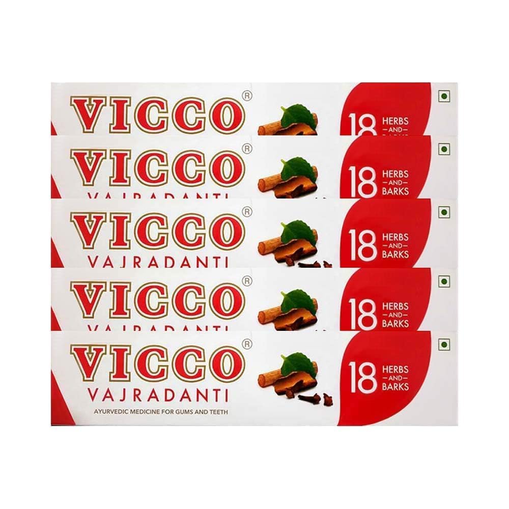 Vicco Herbal Toothpaste Pack of 5 - 100 g each