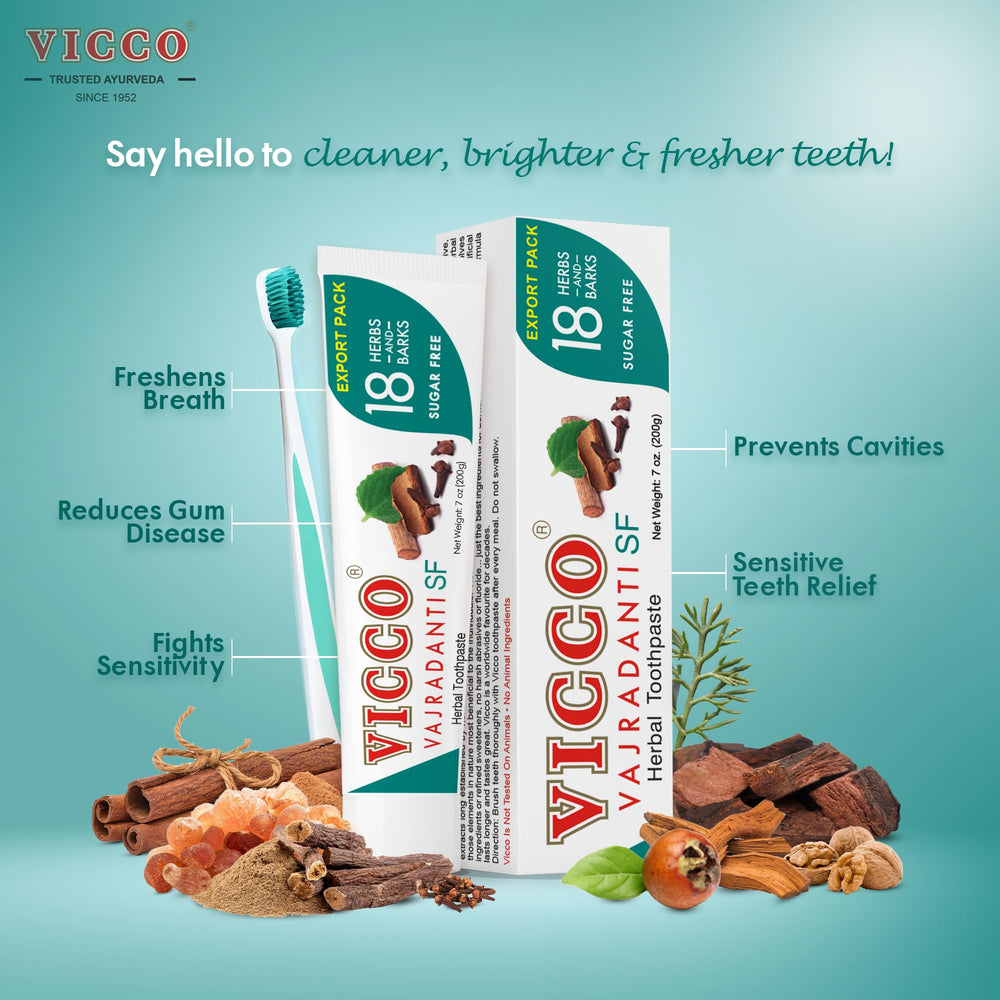 Vegan, cruelty-free, fluoride-free icons on Vajradanti packaging