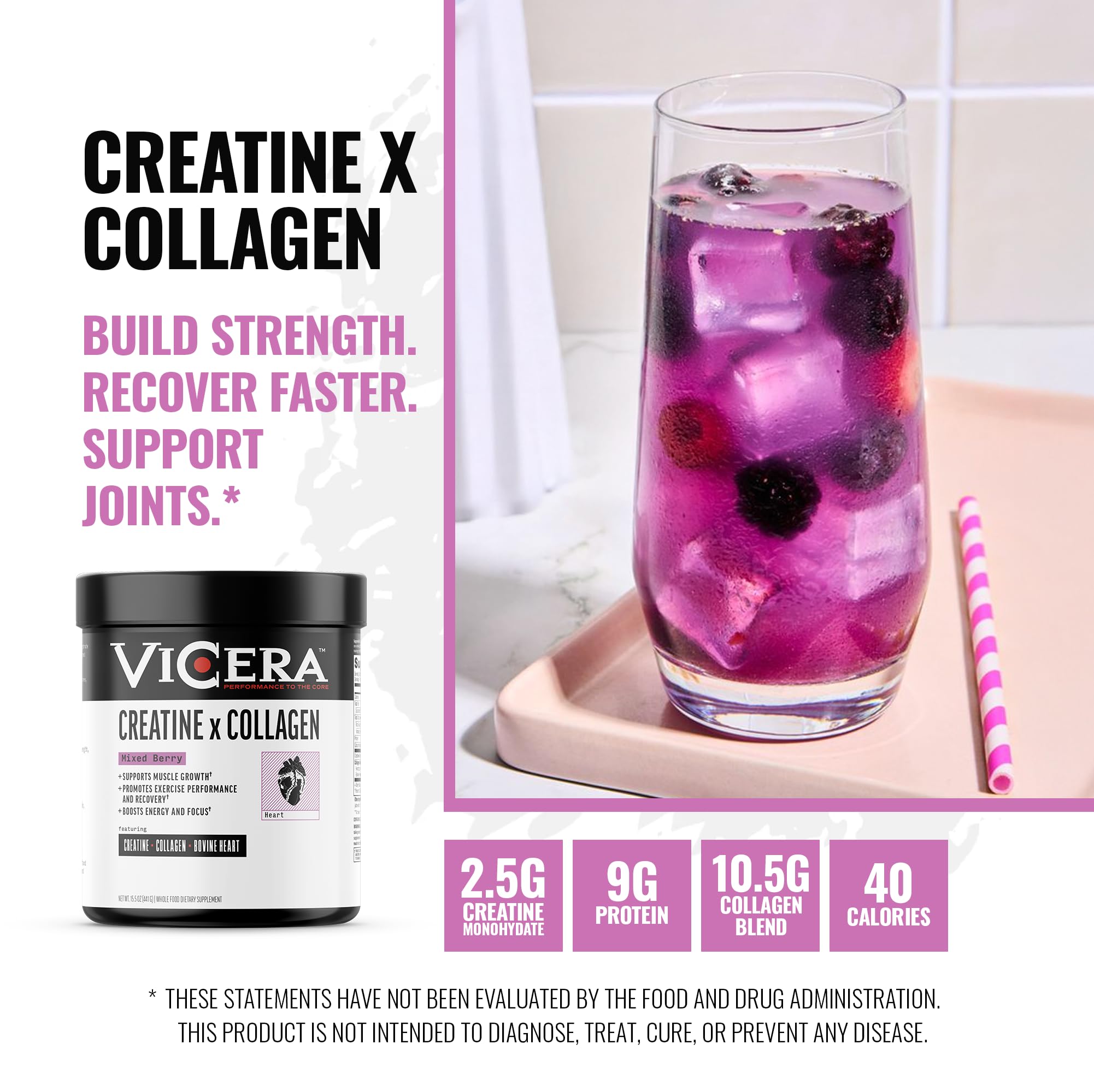 Capsules option bottle for VICERA Creatine + Collagen