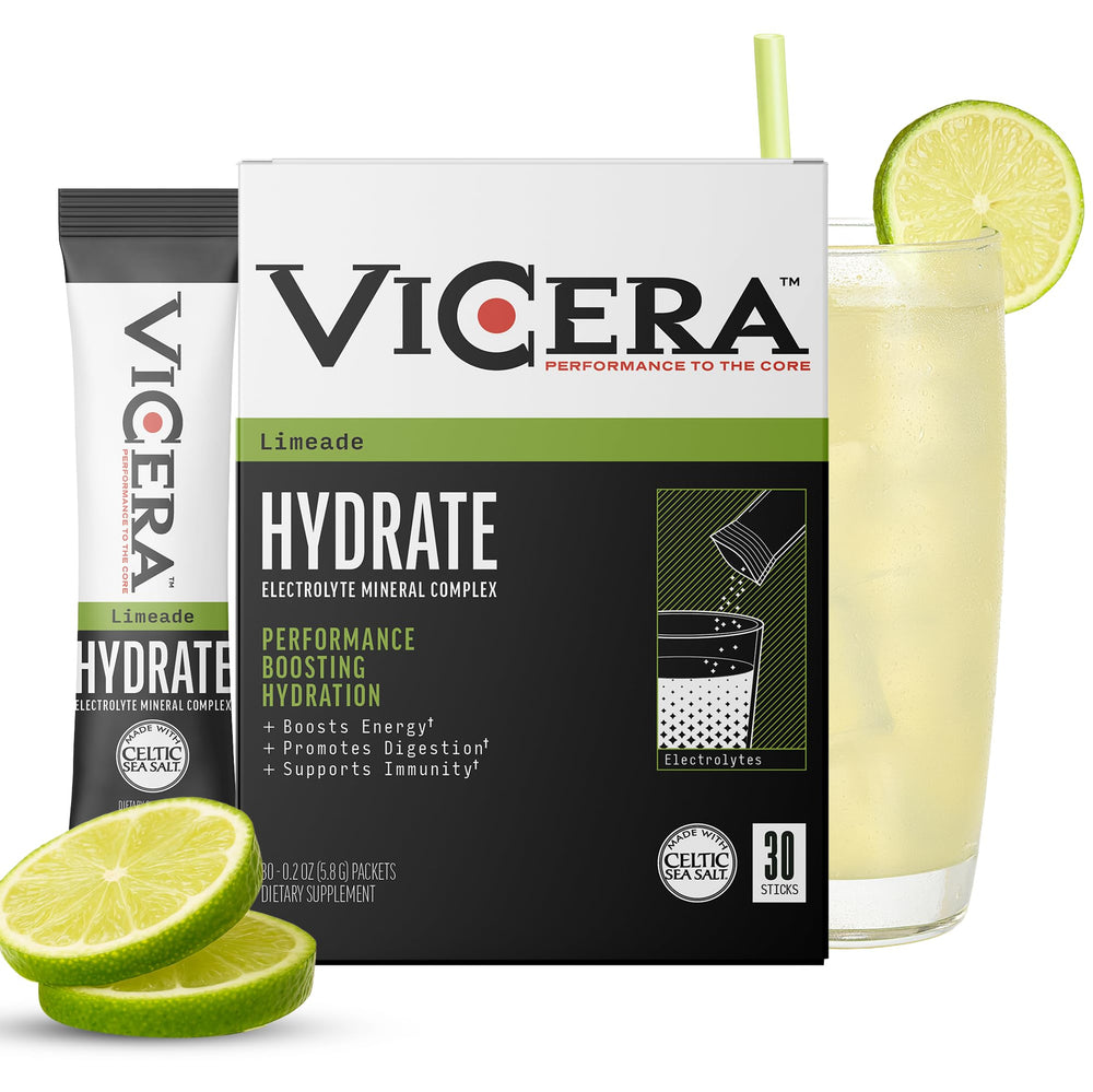VICERA electrolyte powder lime packets for on-the-go hydration