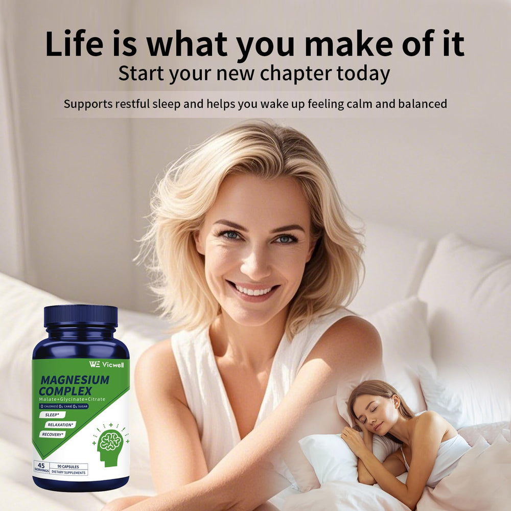 Vicwell bottle displaying 90 capsules close-up