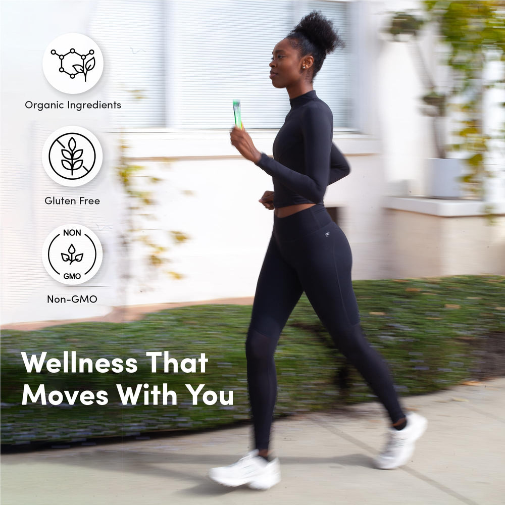 Product label showing gluten-free, non-GMO, sugar-free, vegan seals