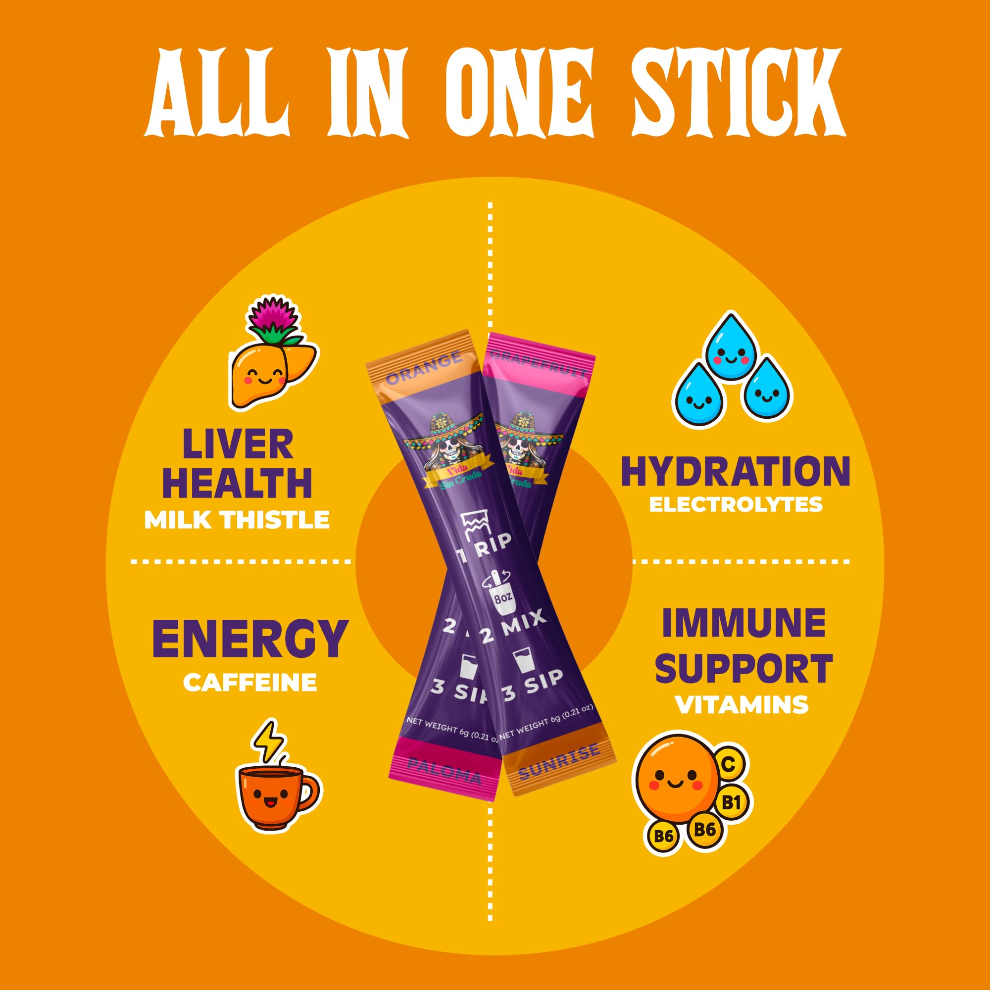 Vida Sin Crua electrolytes sticks single serve ready to mix during workouts