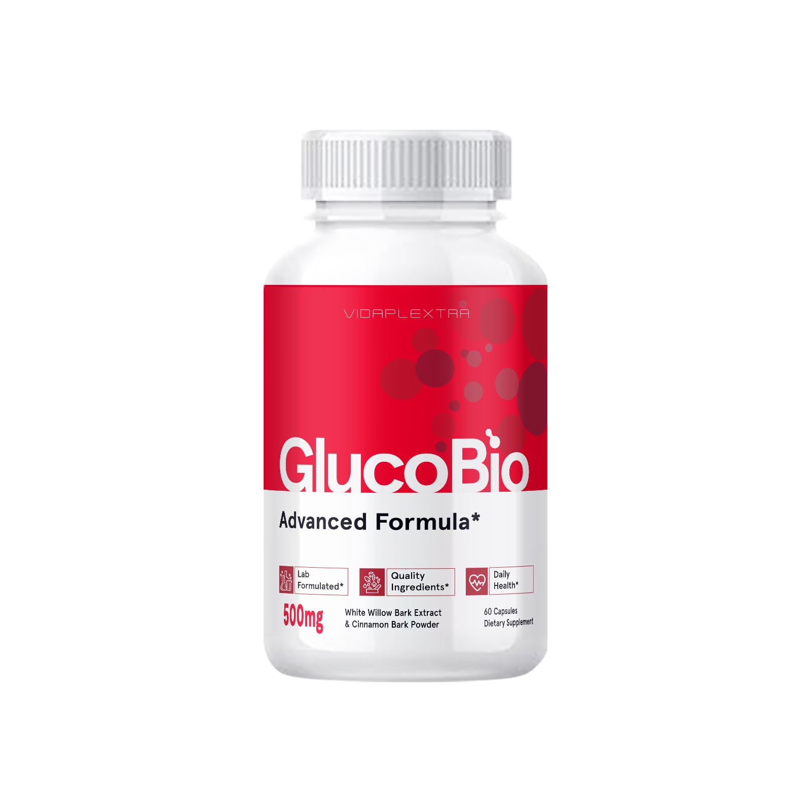 VIDAPLEXTRA Gluco Bio Capsules bottle front view