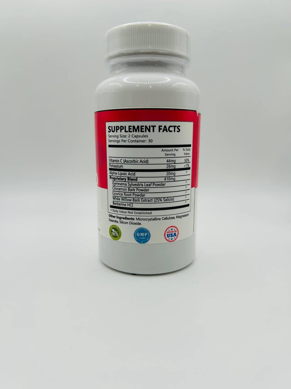 Nutrition information label for VIDAPLEXTRA Gluco Bio Capsules
