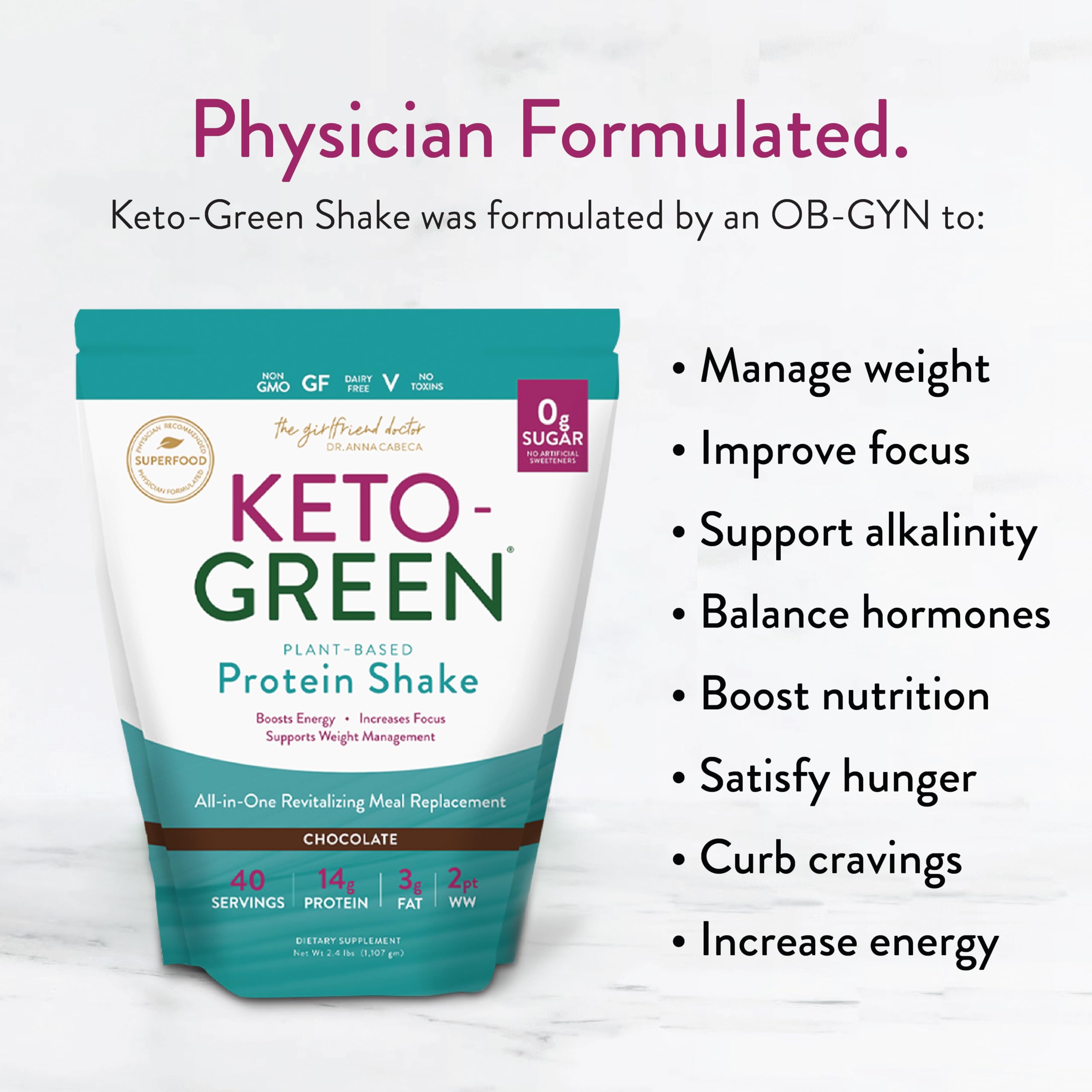 VIDAPURA Keto-Green shake panel on digestive enzymes close-up