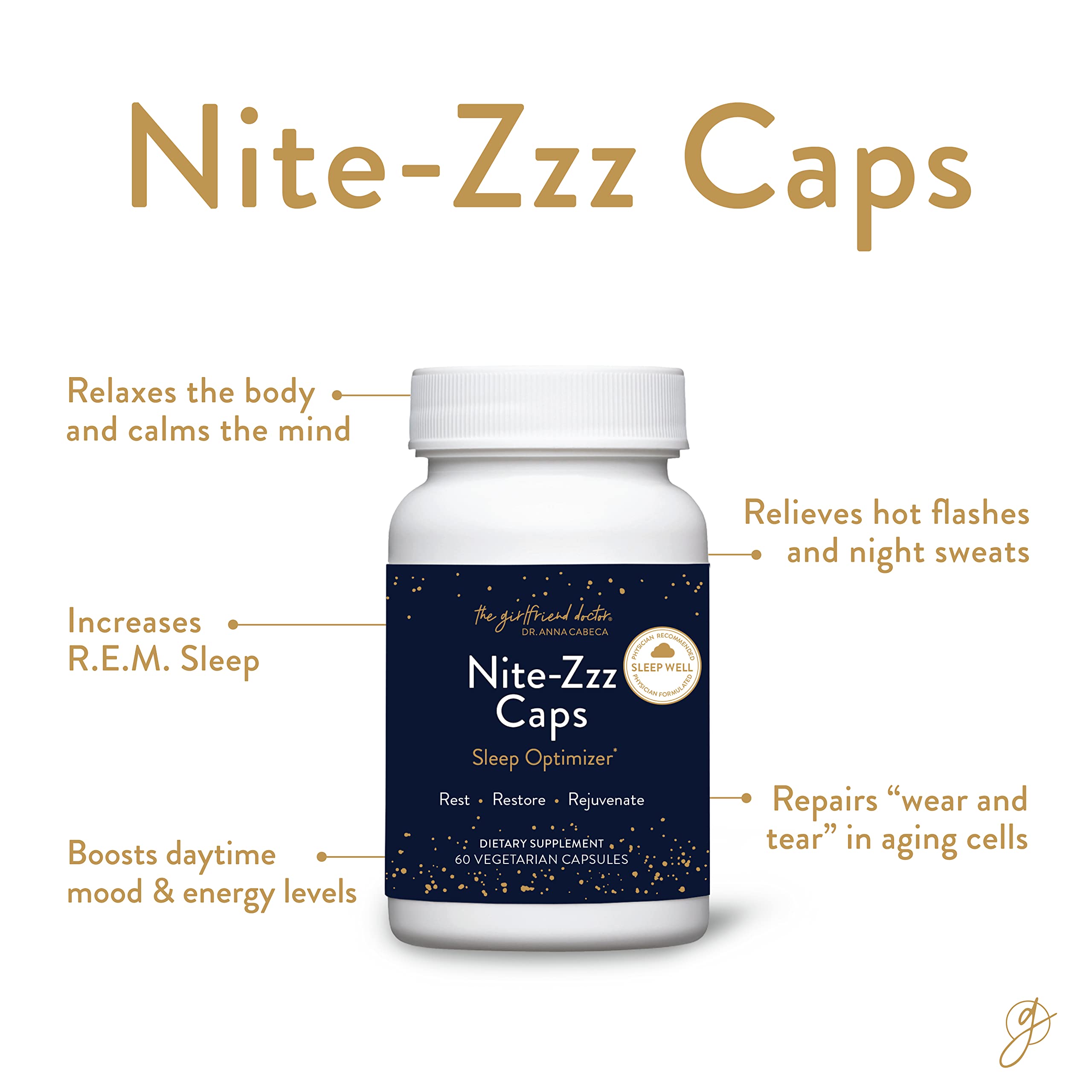 Close-up of ingredients: magnesium, L-theanine, passionflower, chamomile