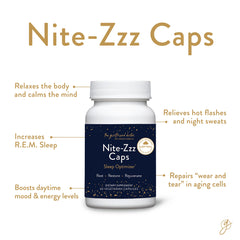 Close-up of ingredients: magnesium, L-theanine, passionflower, chamomile