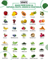 Nutrition panel highlighting 35+ fruits and vegetables