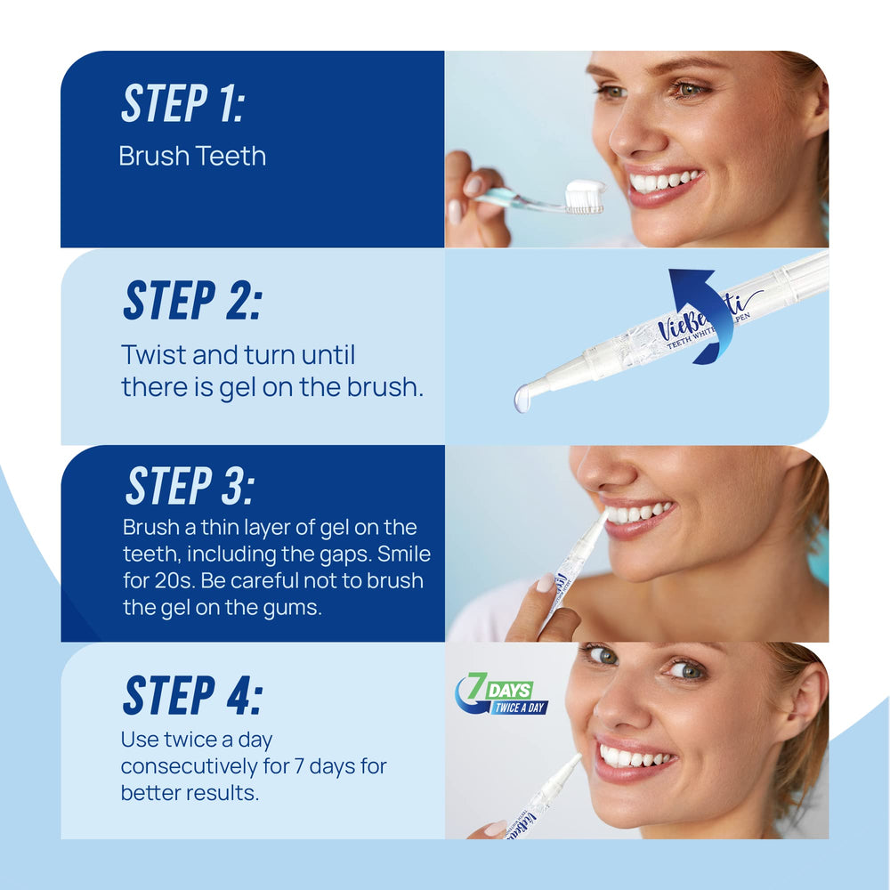 Before and after whitening with VieBeauti pen - example 1