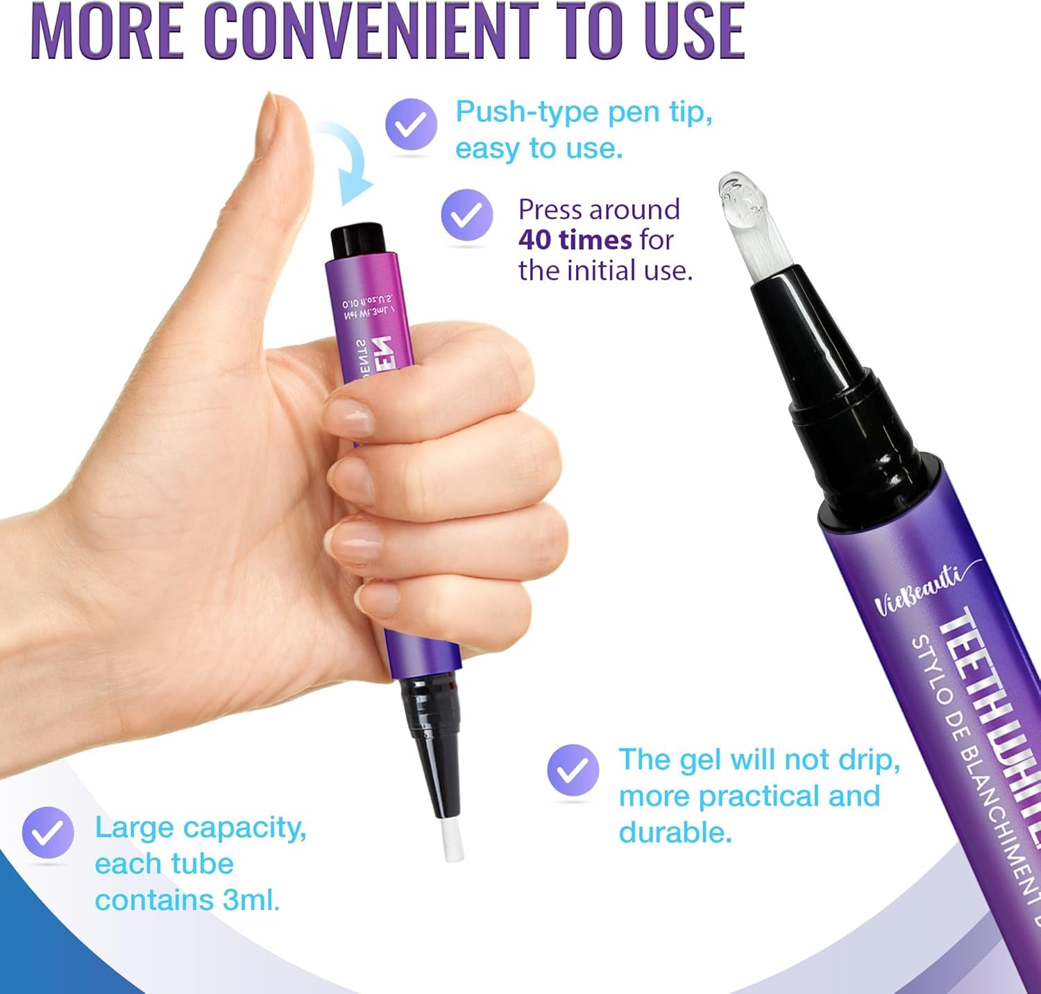 Two VieBeauti whitening pens showing 6ml capacity