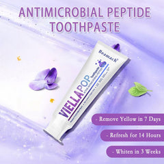 Close-up of purple toothpaste texture showing color-changing effect