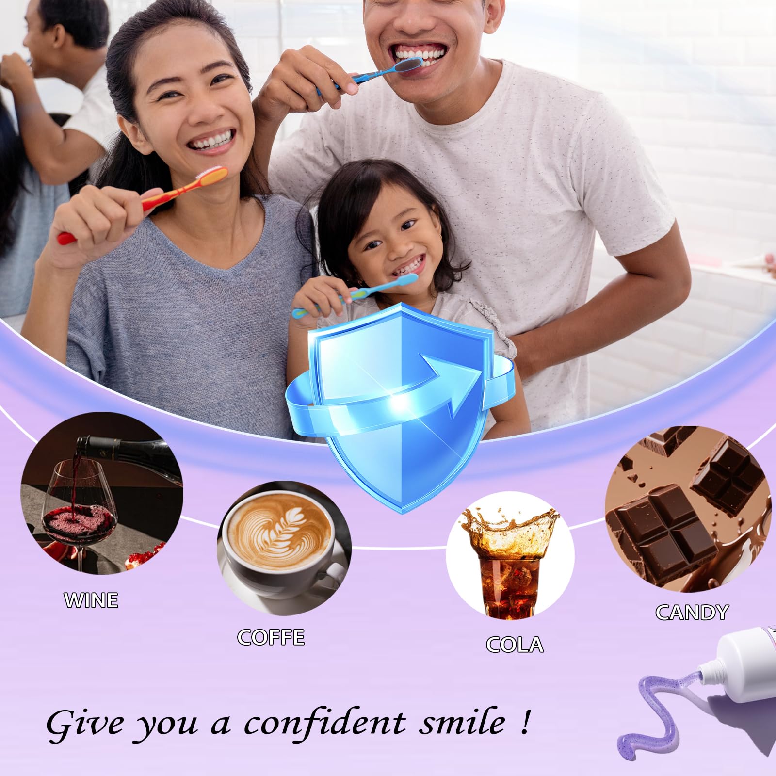 Dual-pack of VIELLA POP Purple Whitening Toothpaste (2pcs)